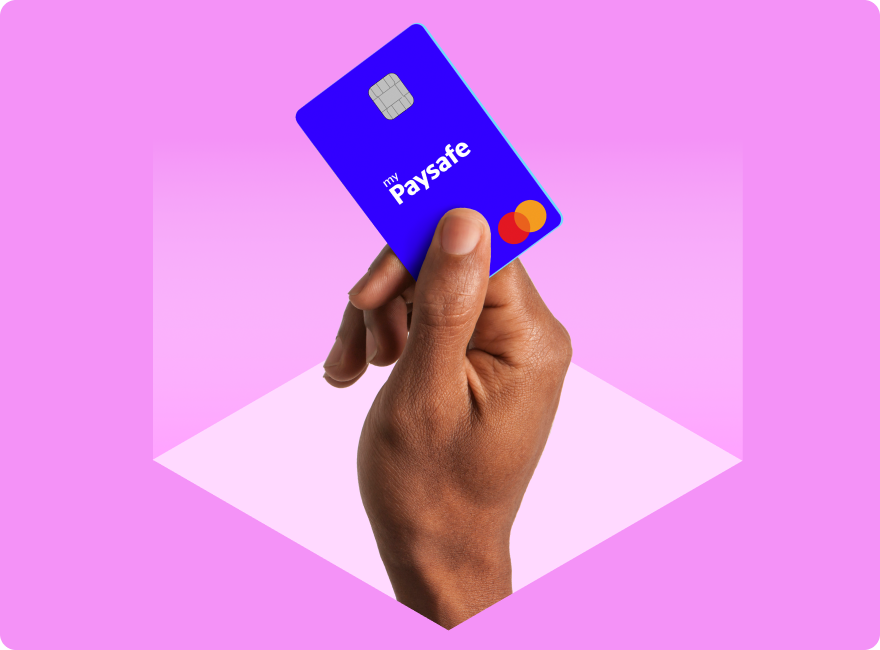 Paysafecard card on blue background